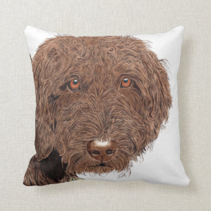 Chocolate Labradoodle Cushion