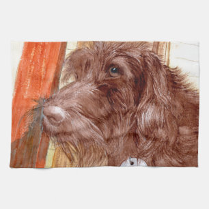 Chocolate Labradoodle Jackson Tea Towel