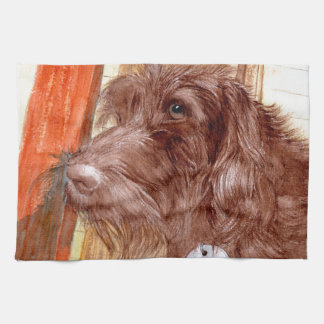Chocolate Labradoodle Jackson Tea Towel