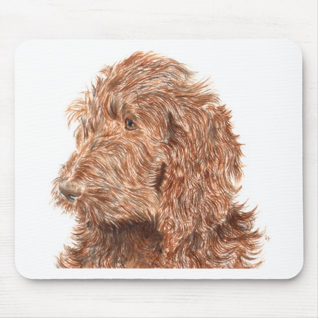 Chocolate Labradoodle Mouse Mat (Front)