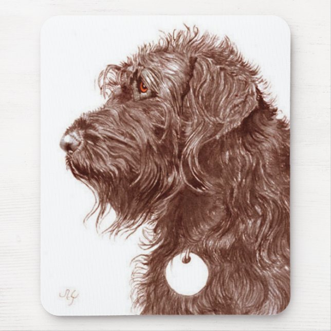 Chocolate Labradoodle  MOusepad (Front)