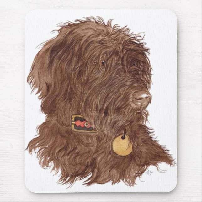 Chocolate Labradoodle Xena Mousepad (Front)