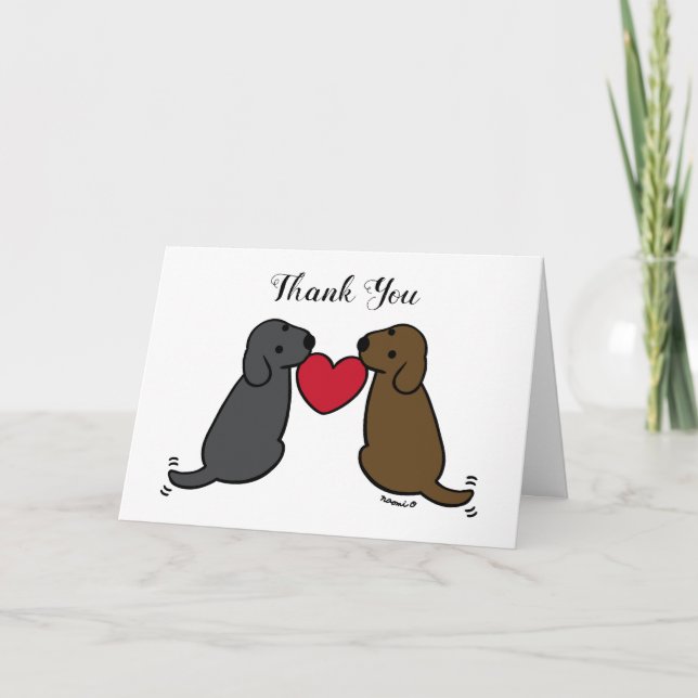 Chocolate Labrador and Black Labrador Thank You (Front)