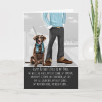 Chocolate Labrador and Dad Funny Father's Day
