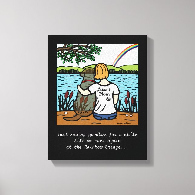 Chocolate Labrador Angel and Mum Canvas (Front)