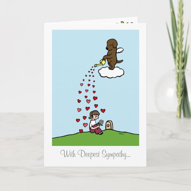 Chocolate Labrador Angel with Love Card (Front)