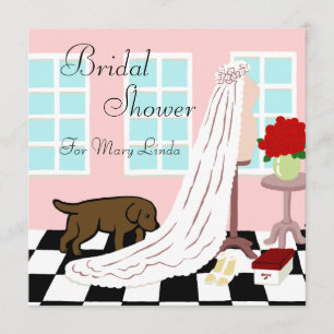 Chocolate Labrador Bridal Shower Invitation