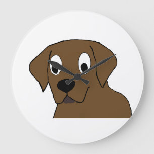 chocolate labrador cartoon large clock