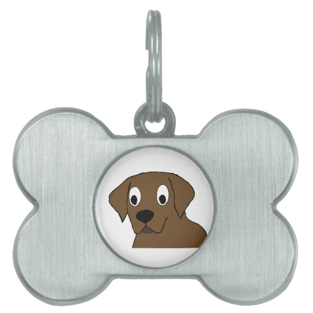 chocolate labrador cartoon pet ID tag (Front)