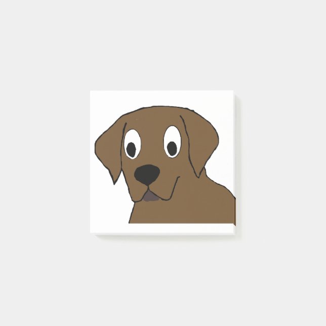 chocolate labrador cartoon post-it notes (Front)