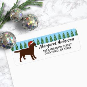 Chocolate Labrador Christmas Santa Return Address