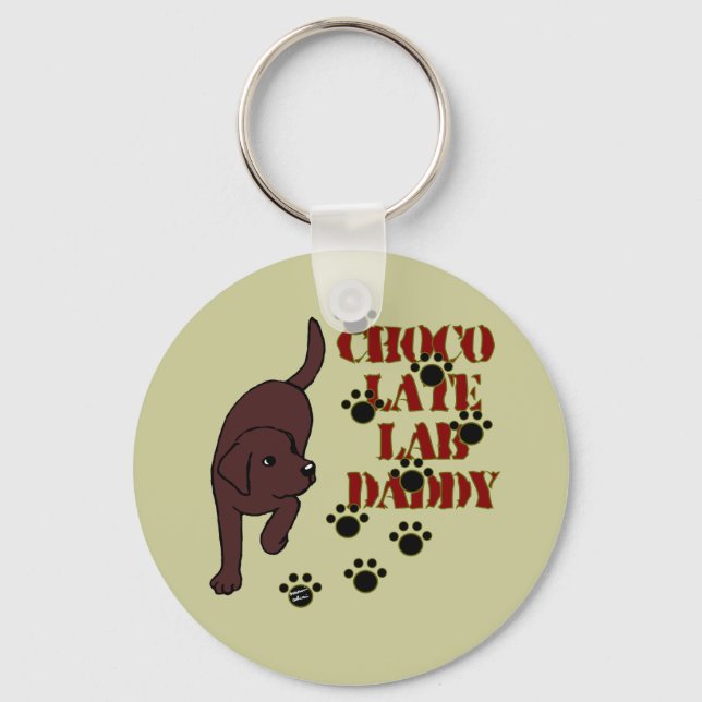 Chocolate Labrador Daddy Key Ring (Front)