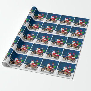 Chocolate Labrador Dog Christmas Santa Claus  Wrapping Paper