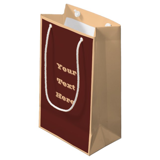 Chocolate Labrador Dog Fur Brown Solid Colour Small Gift Bag (Front Angled)