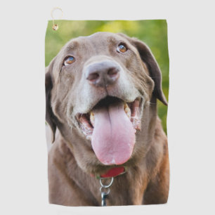 Chocolate Labrador Dog Golf Towel