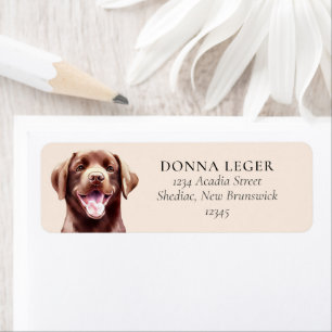 Chocolate Labrador Dog Personalized Address