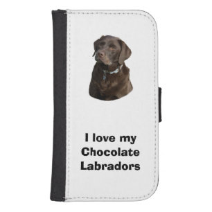 Chocolate Labrador dog photo portrait Samsung S4 Wallet Case