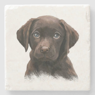 Chocolate Labrador Dog Stone Coaster