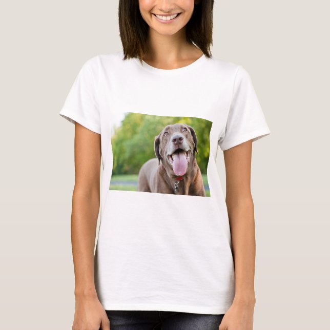 Chocolate Labrador Dog T-Shirt (Front)