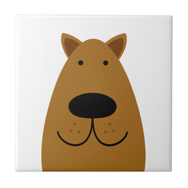 Chocolate Labrador Dog Tile (Front)