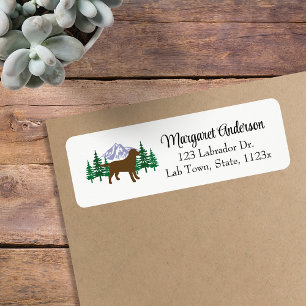 Chocolate Labrador Evergreen Return Address