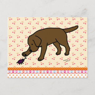 Chocolate Labrador Friendly Postcard