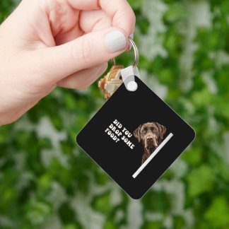 Chocolate Labrador Funny Key Ring