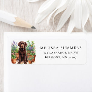 Chocolate Labrador Garden Return Address Label