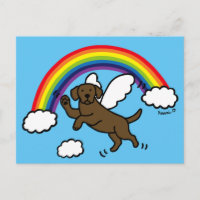 Chocolate Labrador Guardian Angel (Rainbow Bridge)