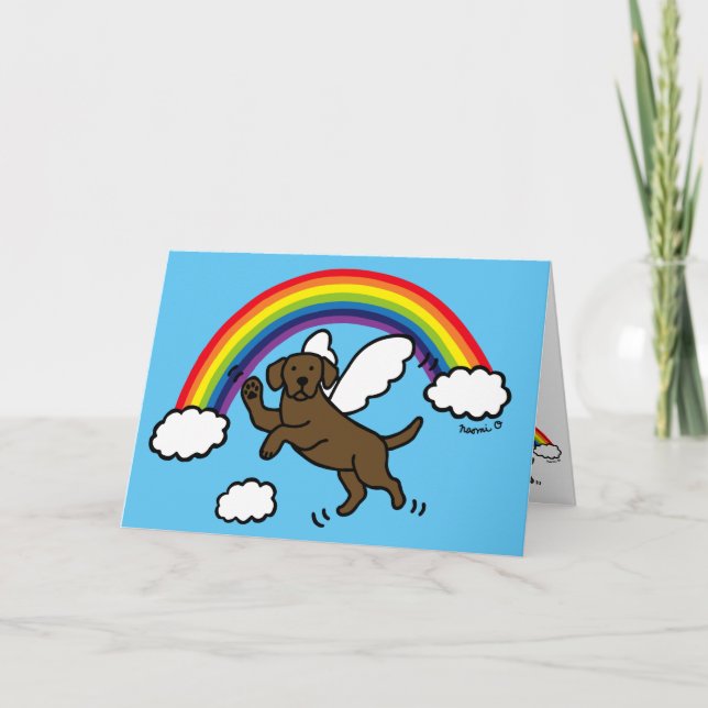 Chocolate Labrador Guardian Angel Thank You (Front)