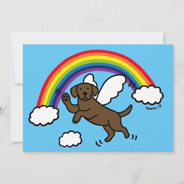 Chocolate Labrador Guardian Angel Thank You (Front)