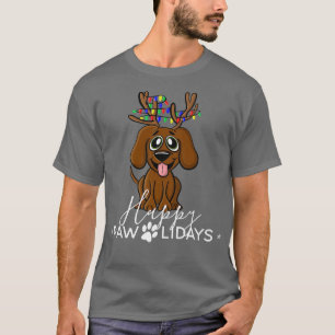 Chocolate Labrador Happy Pawlidays Cute Christmas T-Shirt