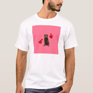 Chocolate Labrador Happy Valentine's Day T-Shirt