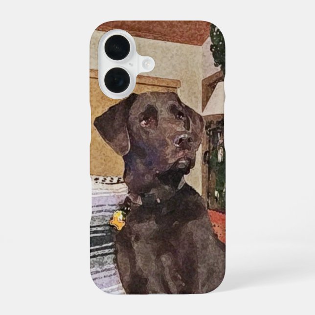 Chocolate Labrador iPhone 16 Case (Back)