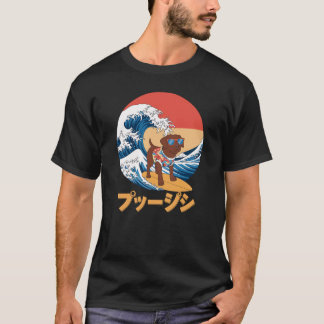 Chocolate Labrador Japanese Kanagawa Wave Dog T-Shirt