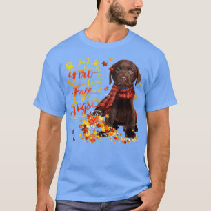 Chocolate Labrador Just A Girl Who Loves Fall And  T-Shirt