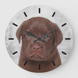 Chocolate Labrador Large Clock