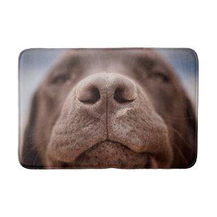 Chocolate Labrador Nose Closeup Bath Mat