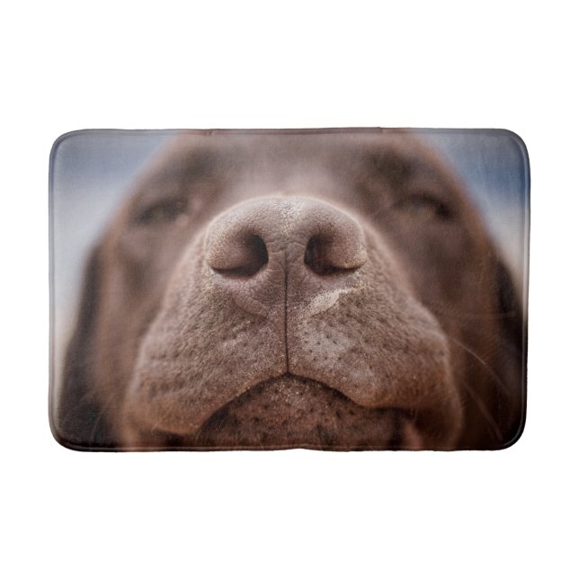 Chocolate Labrador Nose Closeup Bath Mat (Front)