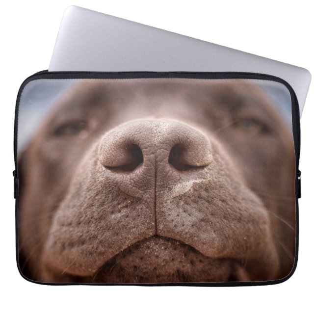Chocolate Labrador Nose Closeup Laptop Sleeve (Front)