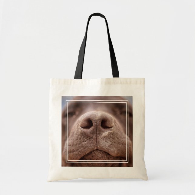 Chocolate Labrador Nose Closeup Tote Bag (Front)