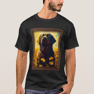 Chocolate Labrador Painting Sunflower Flower Mom W T-Shirt