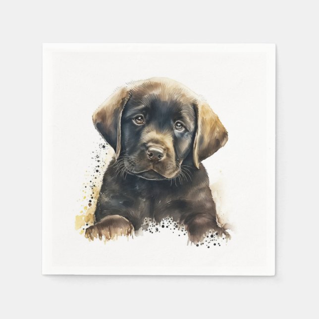 Chocolate Labrador Paper Napkins (Front)