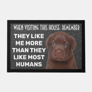 Chocolate Labrador personalised doormat