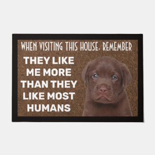 Chocolate Labrador personalised doormat