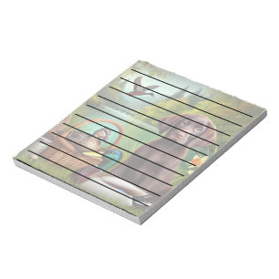 Chocolate Labrador Puppy by a Lake with Ducks Notepad