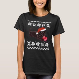 Chocolate Labrador Puppy Christmas Painting T-Shirt