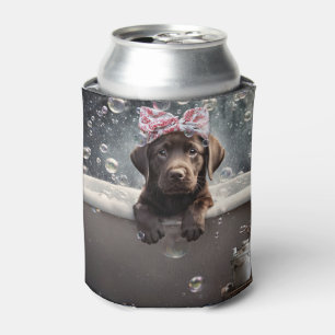 Chocolate Labrador Puppy Dog Spa Cute Can Cooler