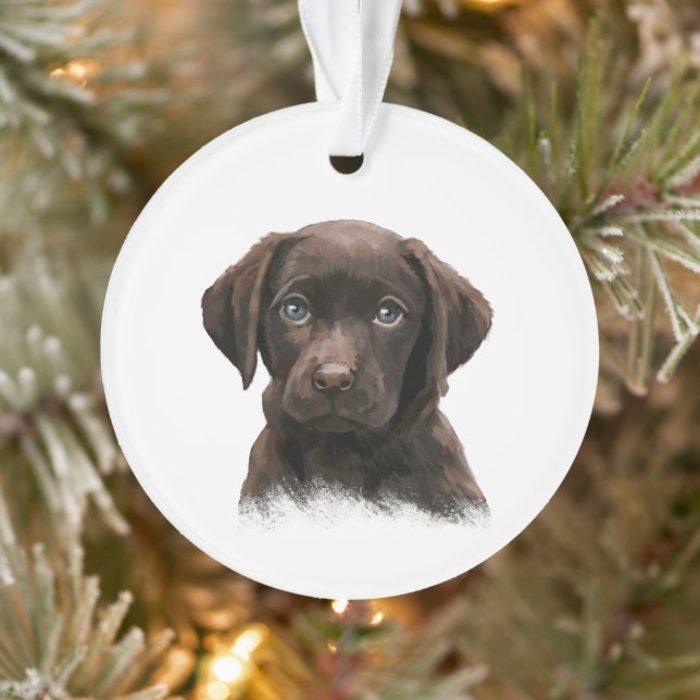 Chocolate Labrador Puppy Ornament (Tree)