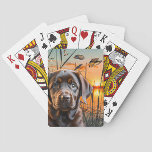 Chocolate Labrador Puppy Playing Cards, Labrador  Cards